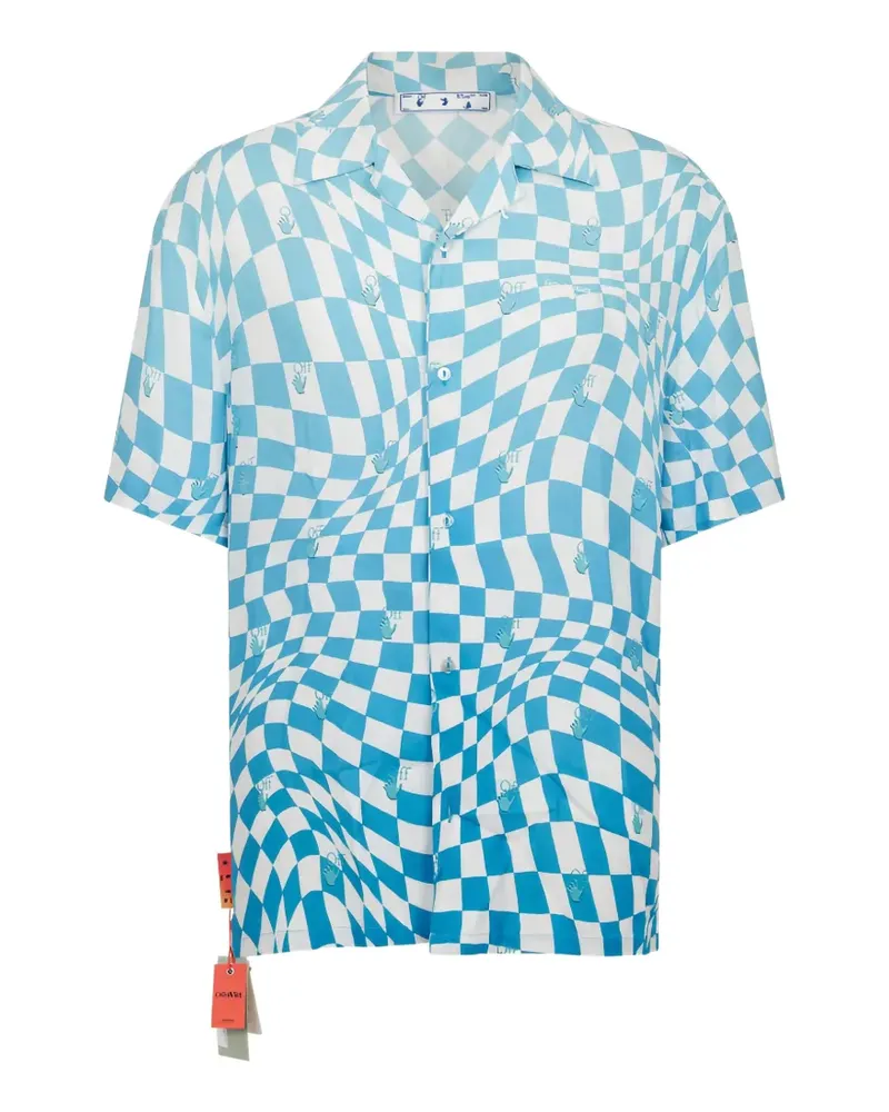 OFF-WHITE Hemd mit Schachbrett-Print - Blau Blau