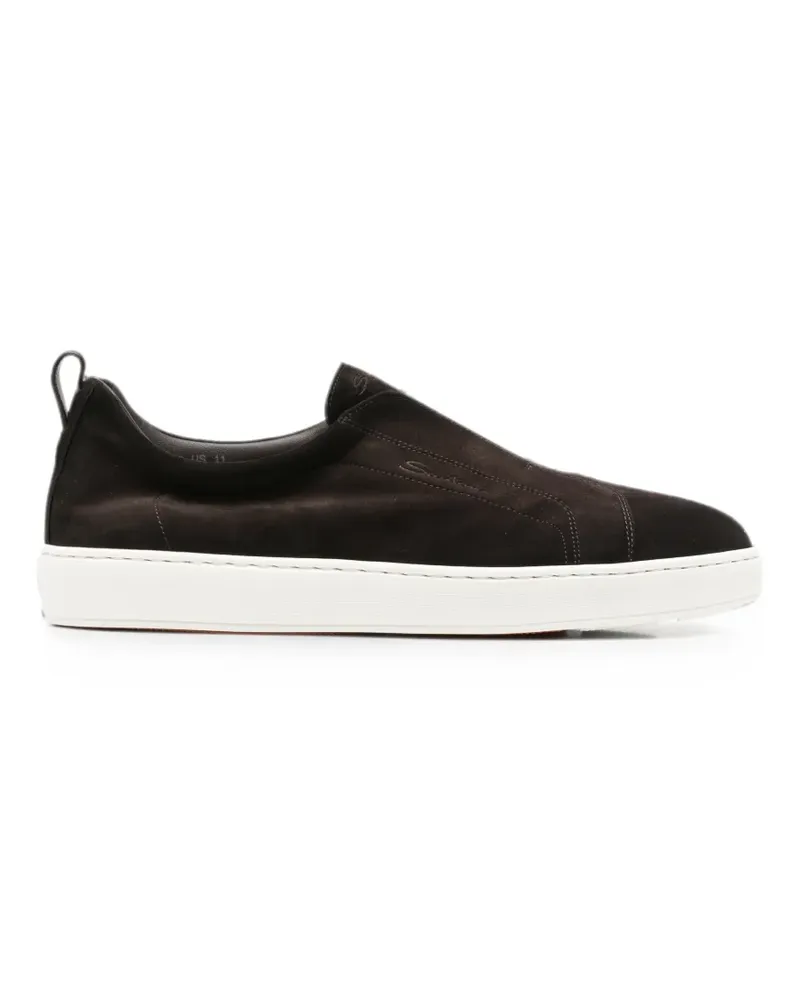 Santoni Victory suede slip-on sneakers - Braun Braun