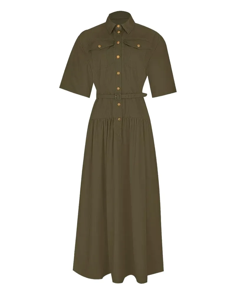 Adam Lippes Edie belted midi dress - Grün Grün