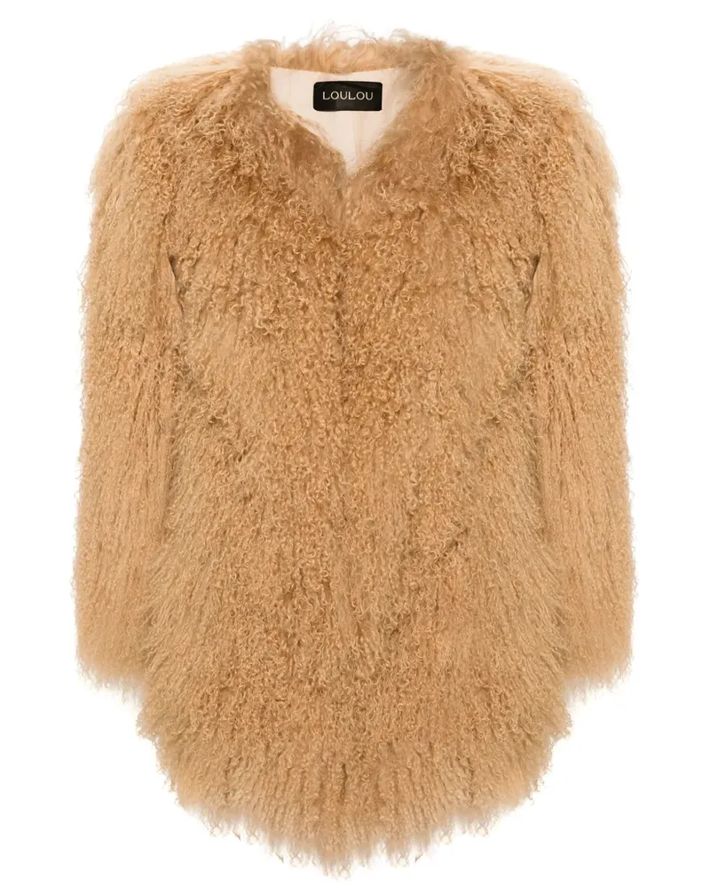 LOULOU Dating You/Hating You Shearling-Jacke - Nude Nude