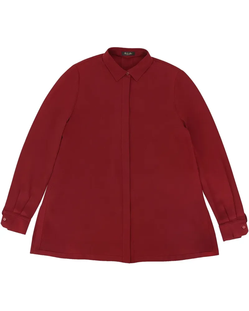 Loro Piana Hemd mit verdeckter Knopfleiste - Rot Rot