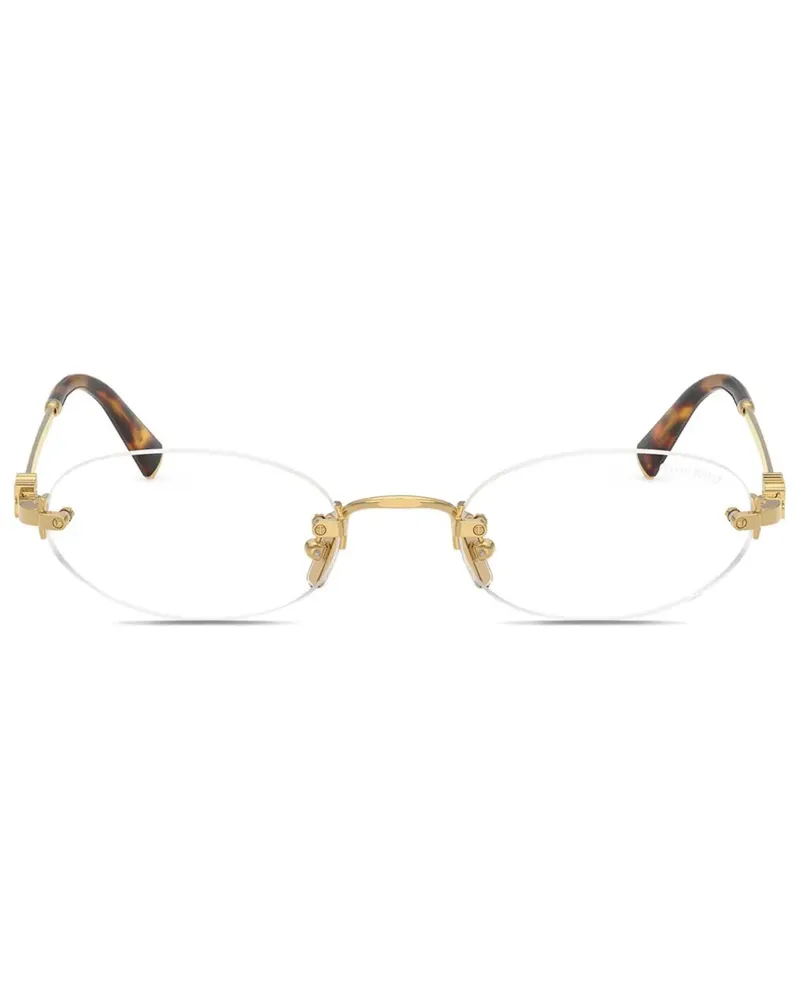 Miu Miu Rahmenlose Brille mit ovalem Gestell - Gold Gold