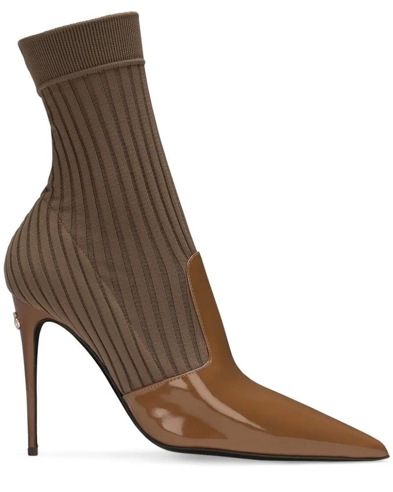 Dolce & Gabbana Stiefeletten mit spitzer Kappe 105mm - Braun Braun