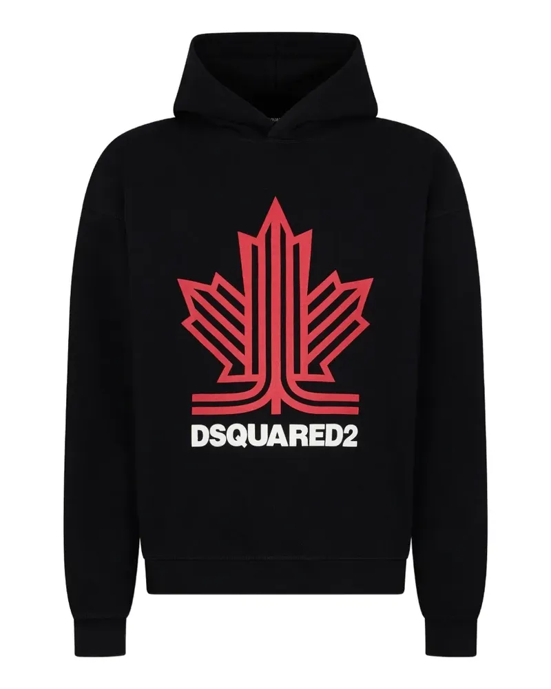 Dsquared2 Ski Leaf Hoodie mit lockerem Schnitt - Schwarz Schwarz
