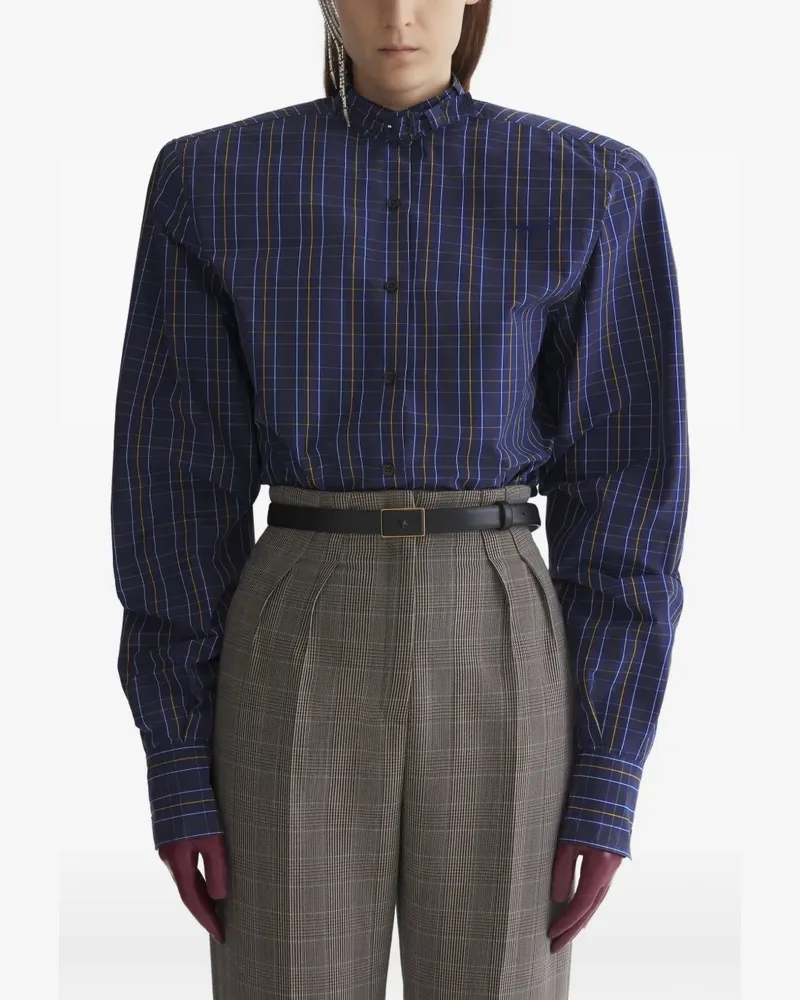 Thierry Mugler Hemd mit Rüschen - Blau Blau