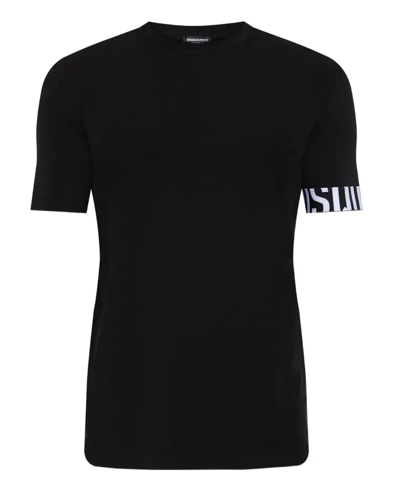 Dsquared2 T-Shirt mit Logo-Band - Schwarz Schwarz