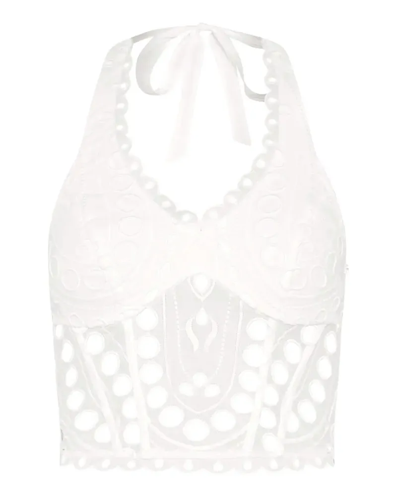 Charo Ruiz scalloped halterneck top - Weiß Weiß