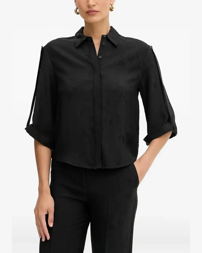 MARCIANO Los Angeles buttoned floral blouse - Schwarz Schwarz