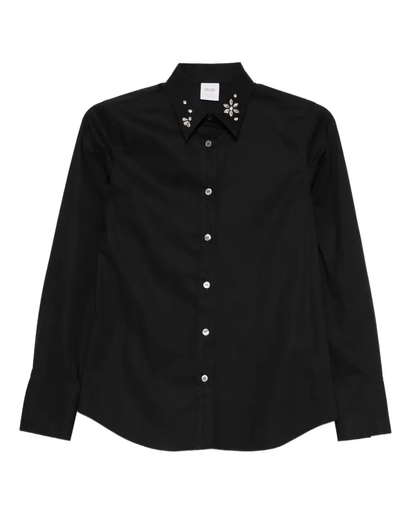 Caliban Verziertes Langarmshirt - Schwarz Schwarz