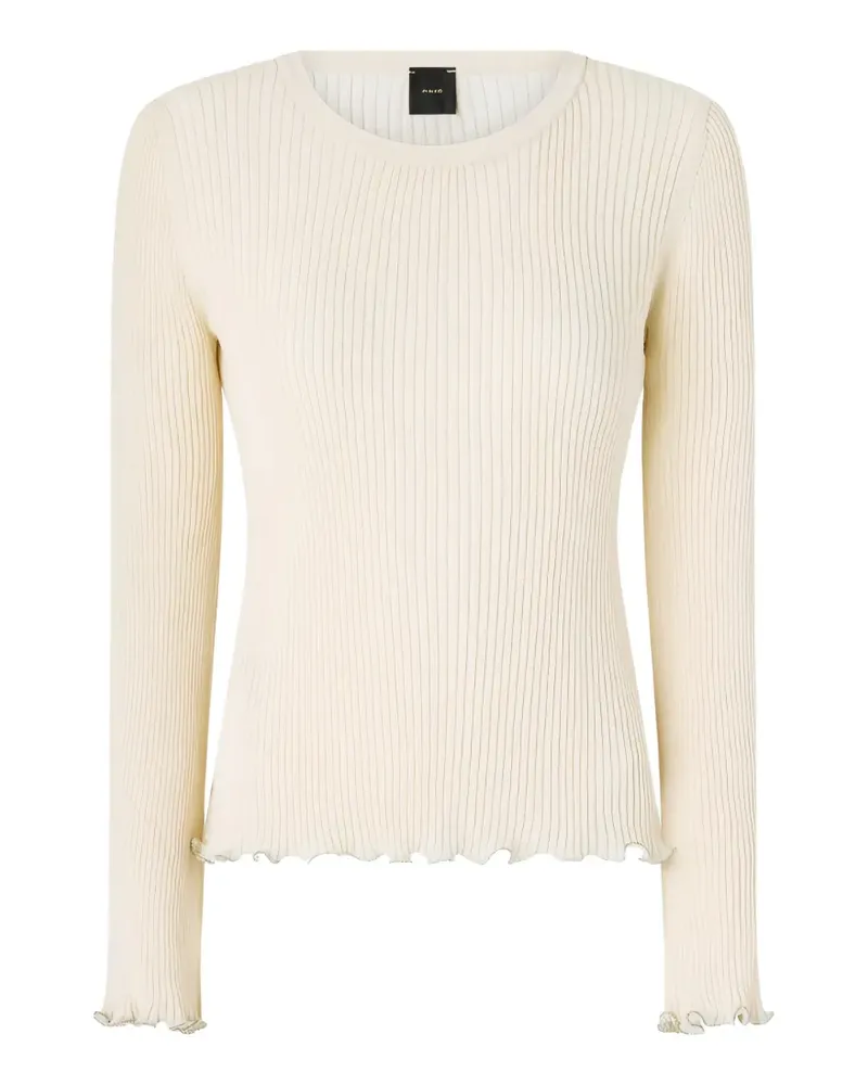 Pinko ribbed sweater with jewel edges - Nude Nude