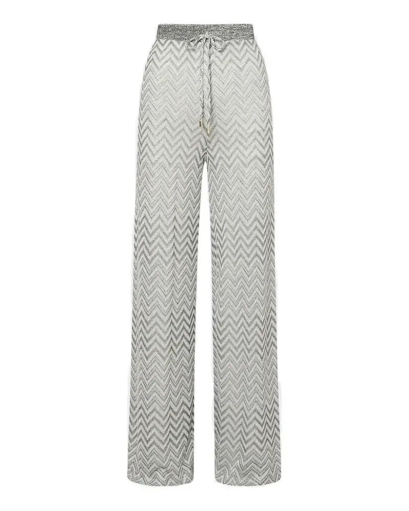 Liu Jo Strickhose mit Zickzackmuster - Silber Silber