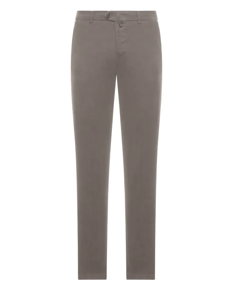 Kiton logo-patch cotton trousers - Grau Grau