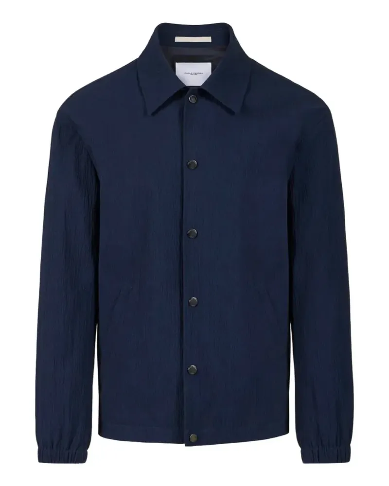 Paolo Pecora Milano seersucker button-up jacket - Blau Blau