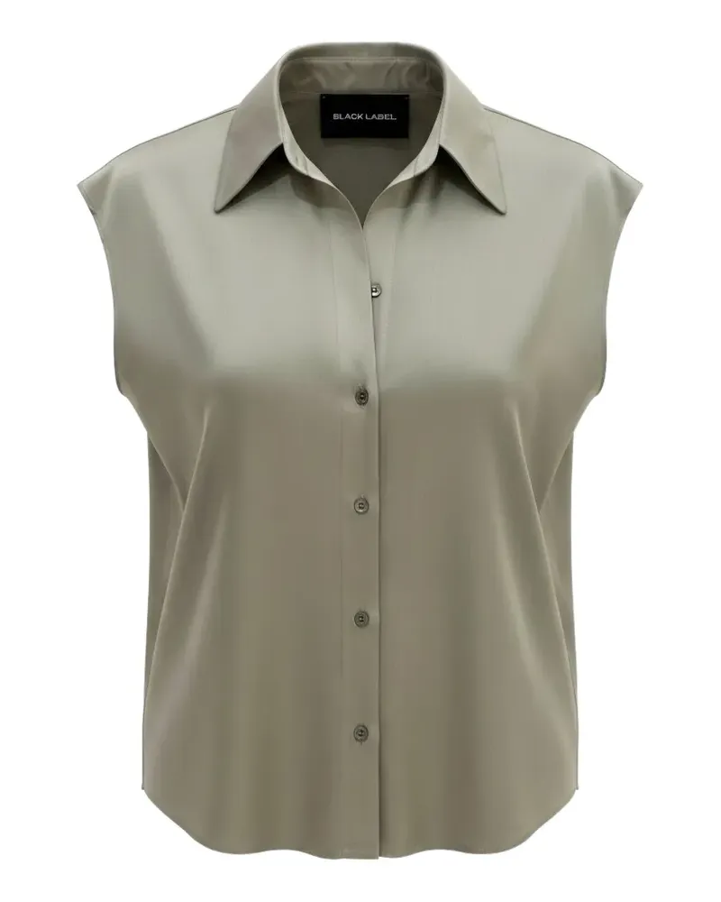 Black Label sleeveless button-up blouse - Grün Grün