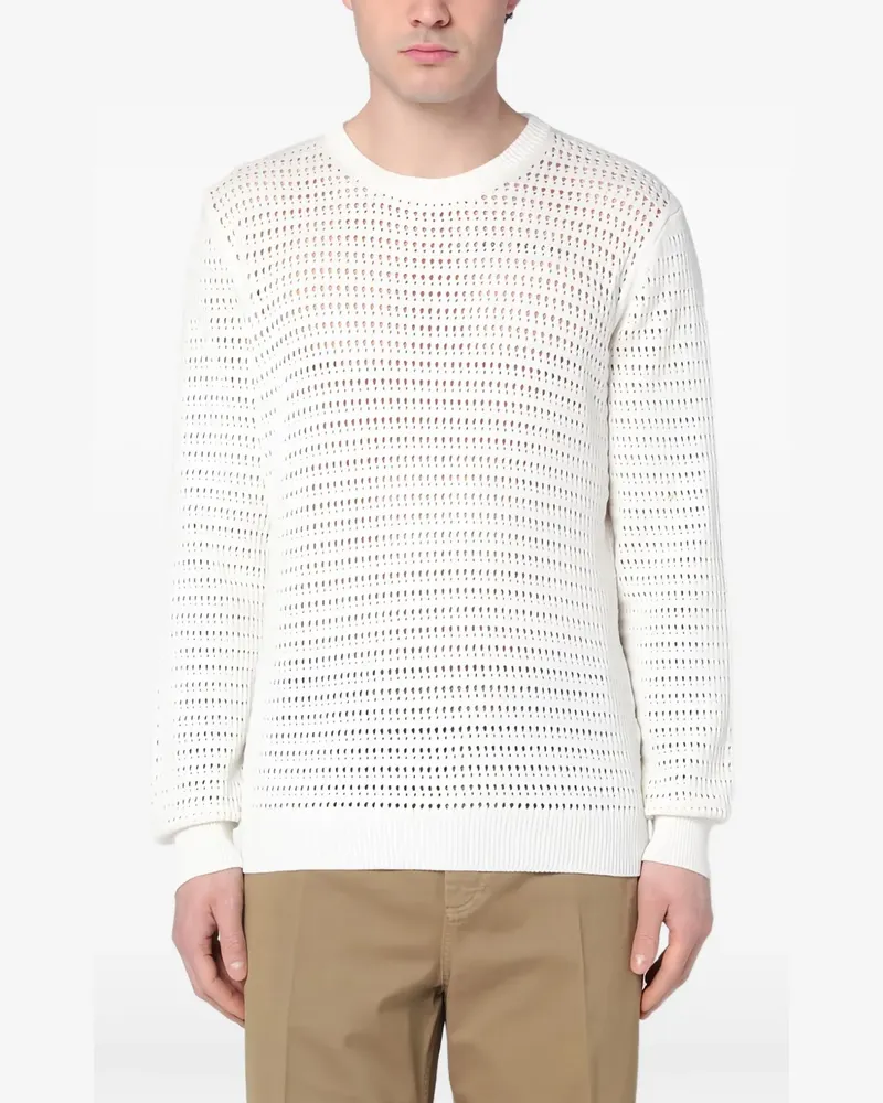 Roberto Collina Pullover mit Lochmuster - Weiß Weiß
