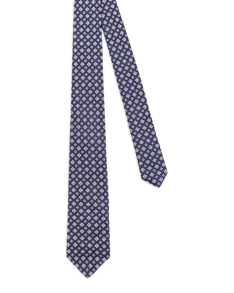 Kiton Ciro Paone Krawatte mit geometrischem Print - Blau Blau
