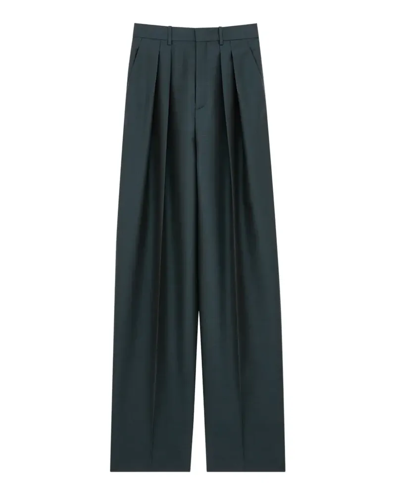 Saint Laurent pleated wide-leg trousers - Grün Grün
