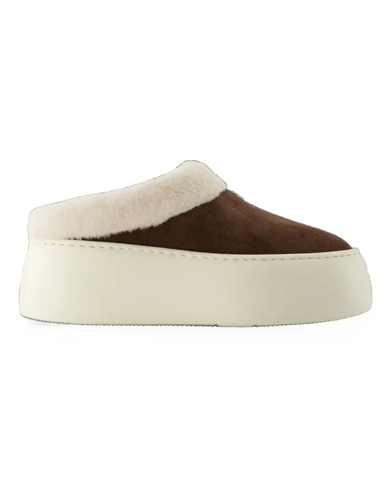 Giuseppe Zanotti GZ League Plateau-Sneakers mit Shearling-Besatz - Braun Braun
