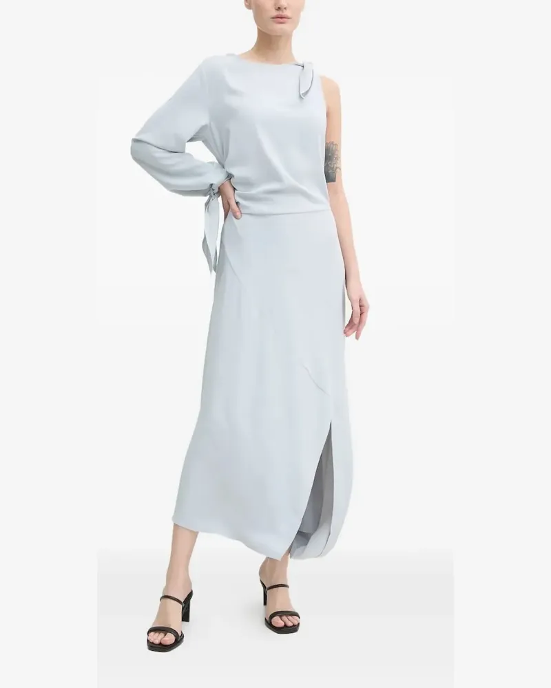 Samsøe & Samsøe One-Shoulder-Kleid mit geschnürten Bündchen - Blau Blau