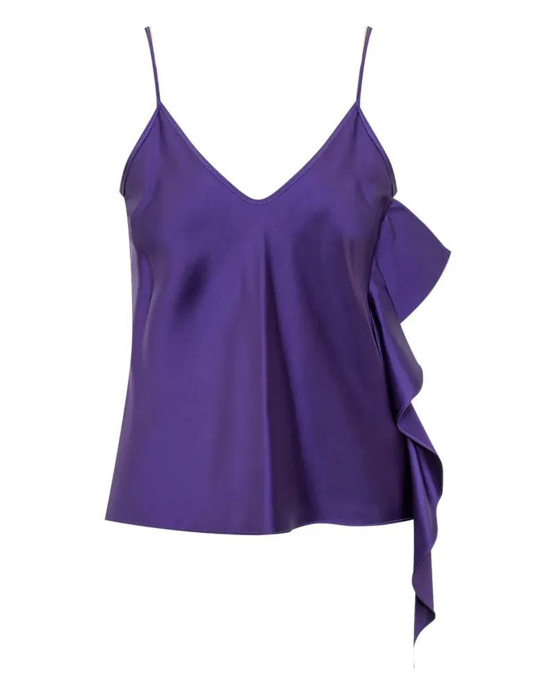 Max Mara Scollo Oberteil mit Rüschendetail - Blau Blau