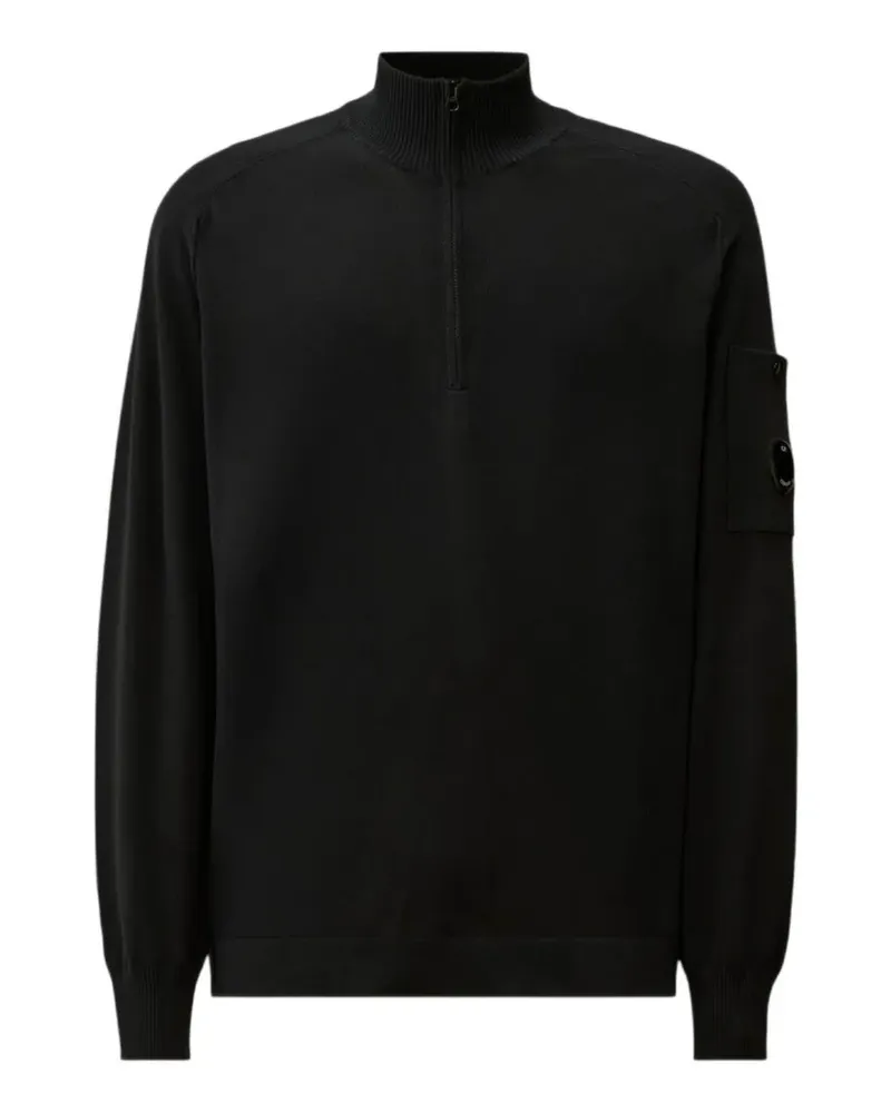 C.P. Company Lens-detail quarter-zip sweater - Schwarz Schwarz