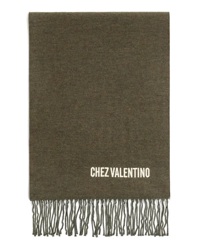 Valentino Garavani Chez Valentino-embroidery fringed scarf - Grün Grün