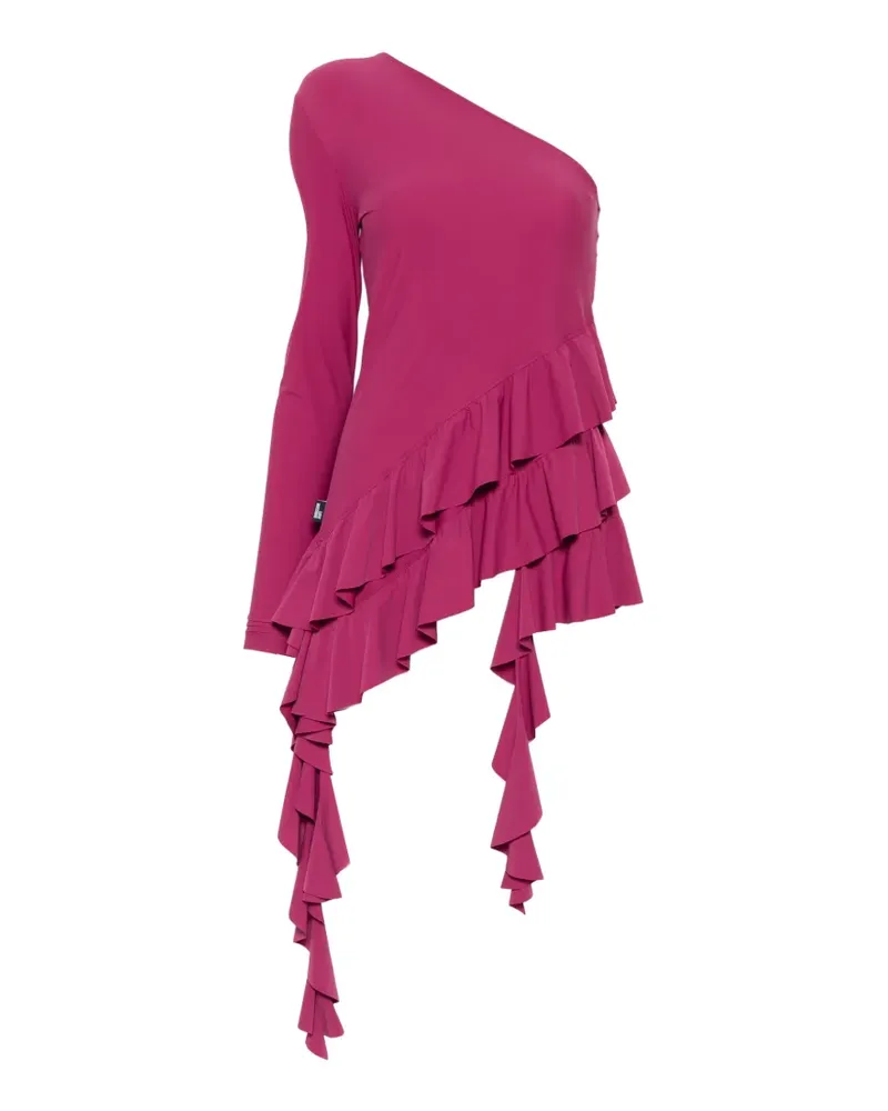 Moschino one-shoulder ruffled top - Violett Violett