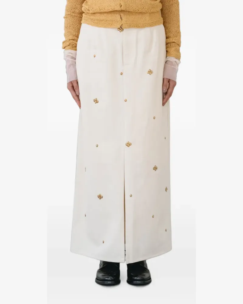 Muller of Yoshiokubo stud-embellished maxi skirt - Nude Nude