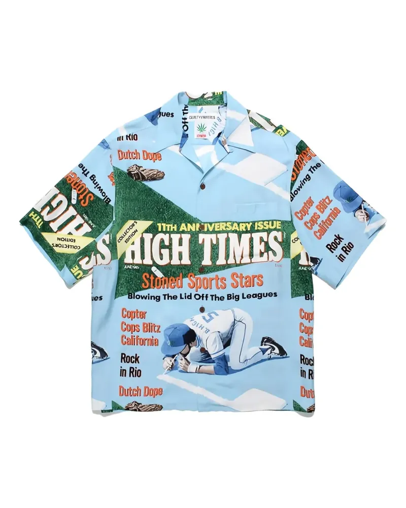 Wacko Maria x High Times Hawaiihemd - Blau Blau