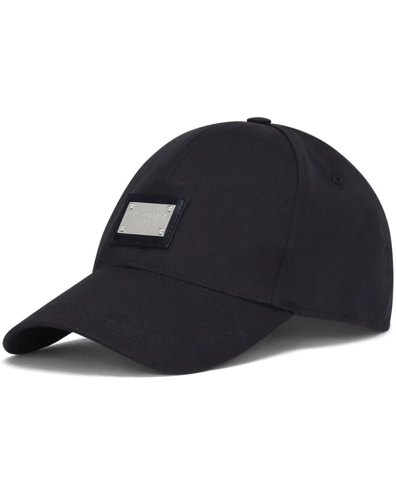 Dolce & Gabbana Baseballkappe mit Logo-Schild - Schwarz Schwarz