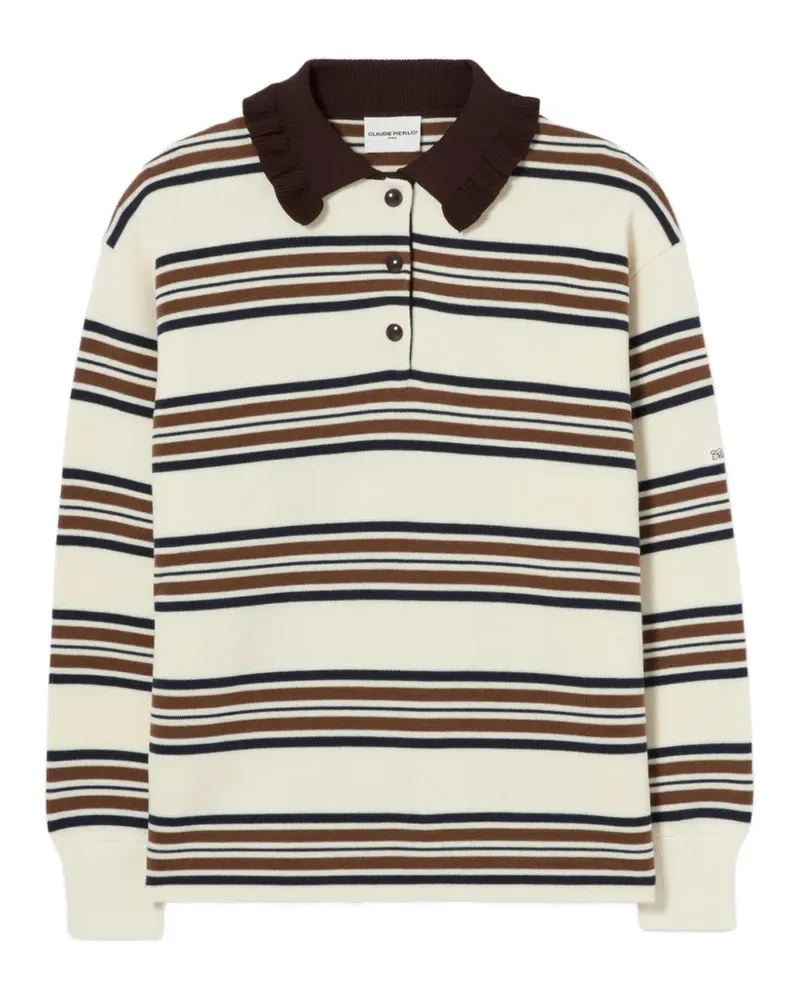 Claudie Pierlot striped polo jumper - Nude Nude