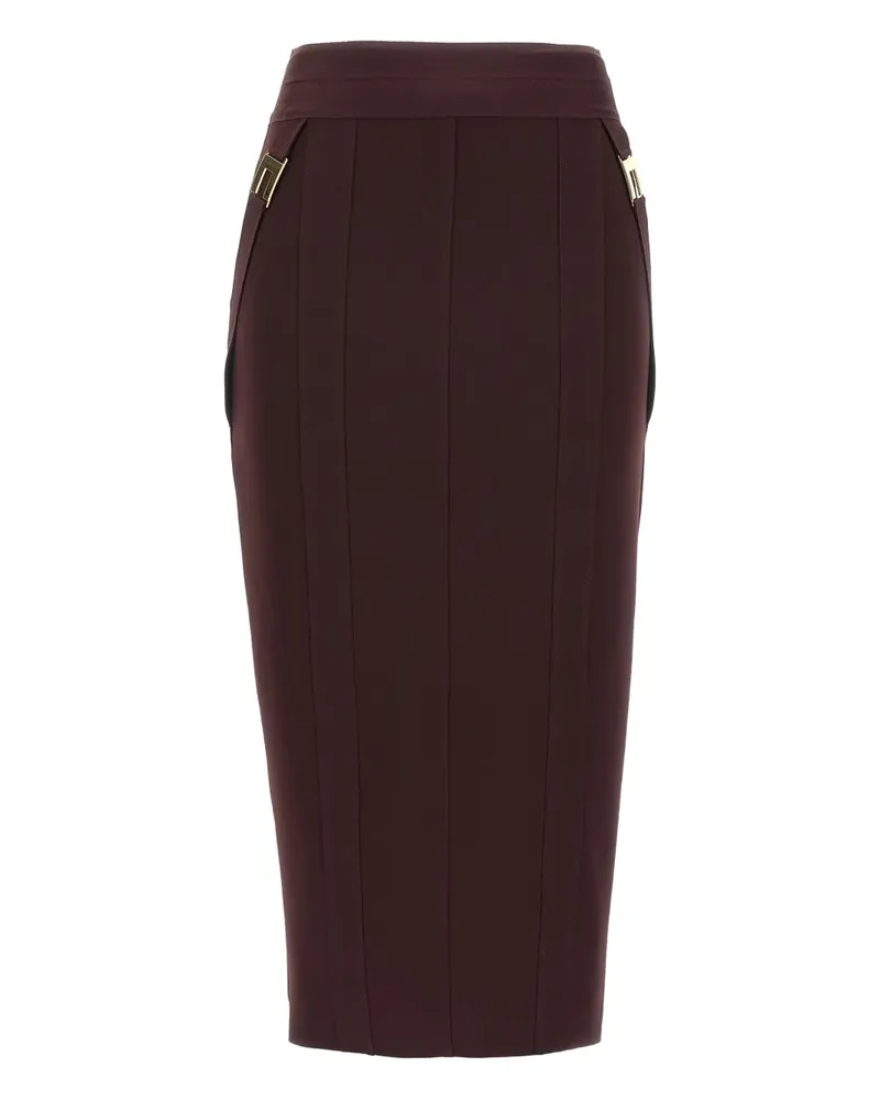 Elisabetta Franchi Midirock mit Logo - Rot Rot