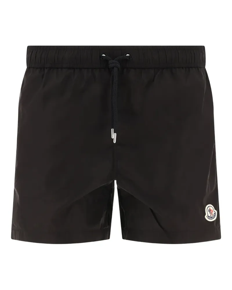 Moncler Badeshorts mit Logo-Patch - Schwarz Schwarz