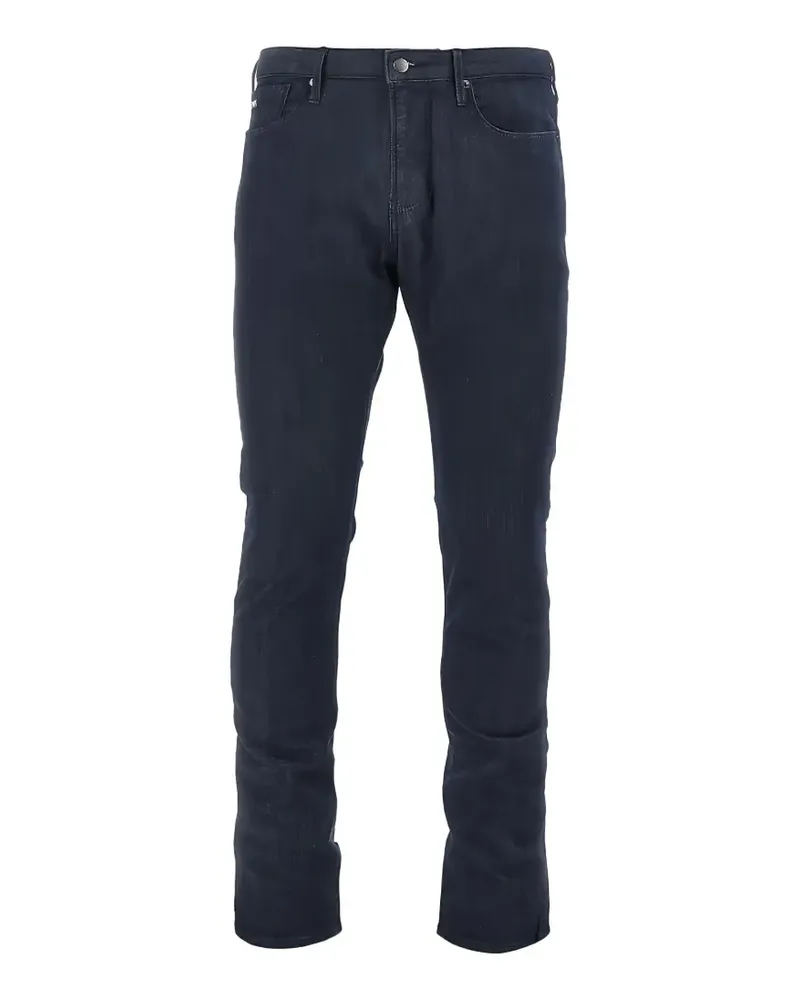 Emporio Armani logo-plaque slim-fit jeans - Blau Blau