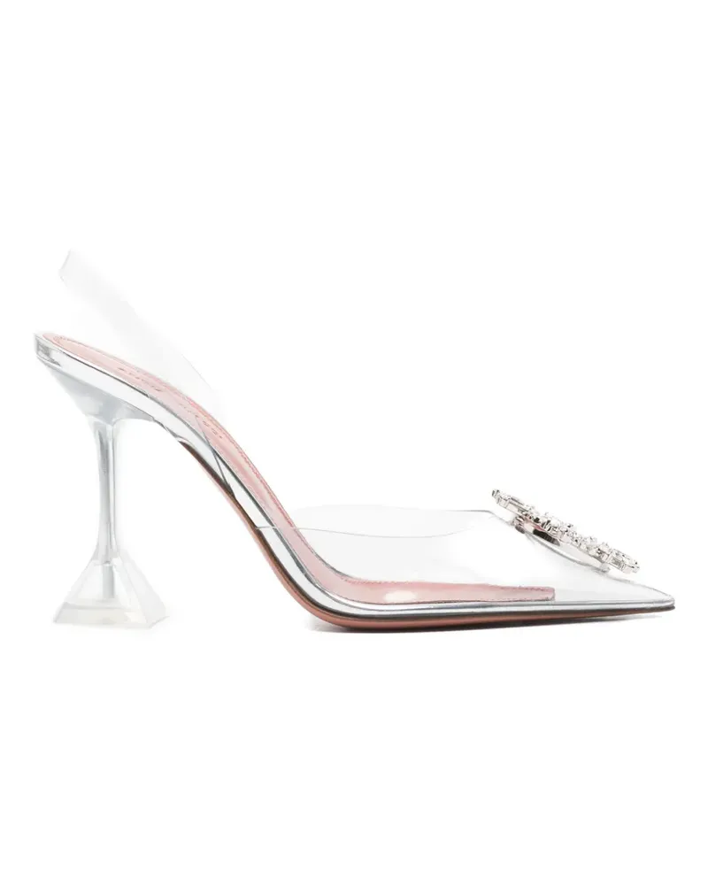 Amina Muaddi Begum crystal-embellished slingback pumps - Weiß Weiß