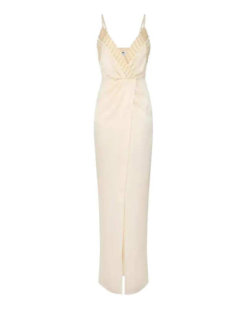 Elisabetta Franchi bead-embellished maxi dress - Nude Nude