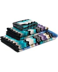 Missoni Home Set aus drei Giacomo Badetüchern Blau