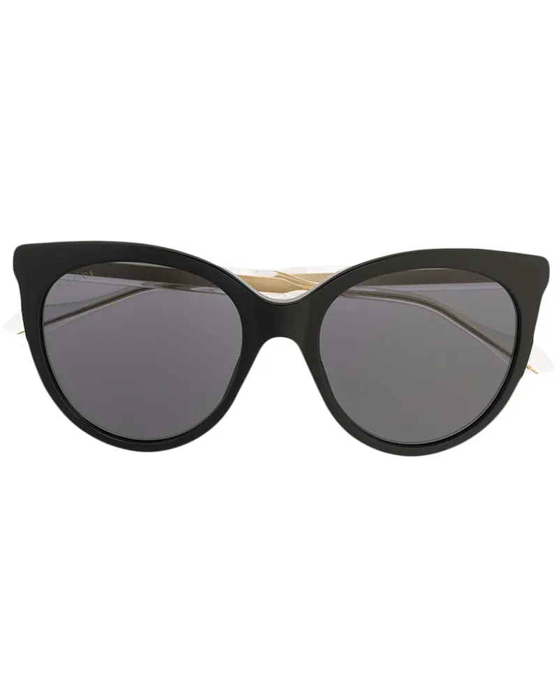Gucci Cat-Eye-Sonnenbrille mit Logo-Print - Schwarz Schwarz