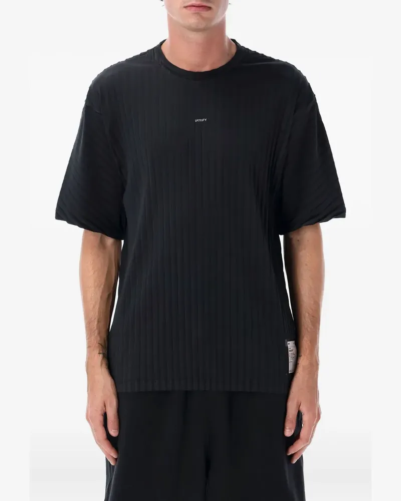 Satisfy T-Shirt mit Falten - Schwarz Schwarz
