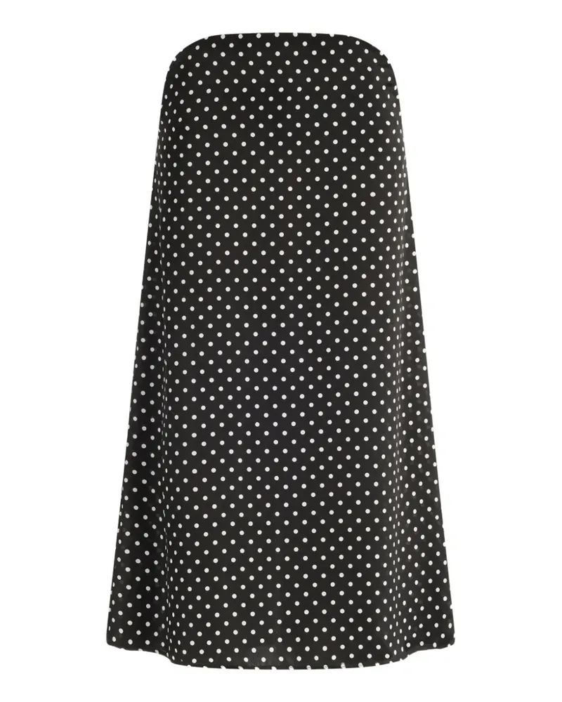 Jean Paul Gaultier Midirock aus Seide mit Polka Dots - Schwarz Schwarz