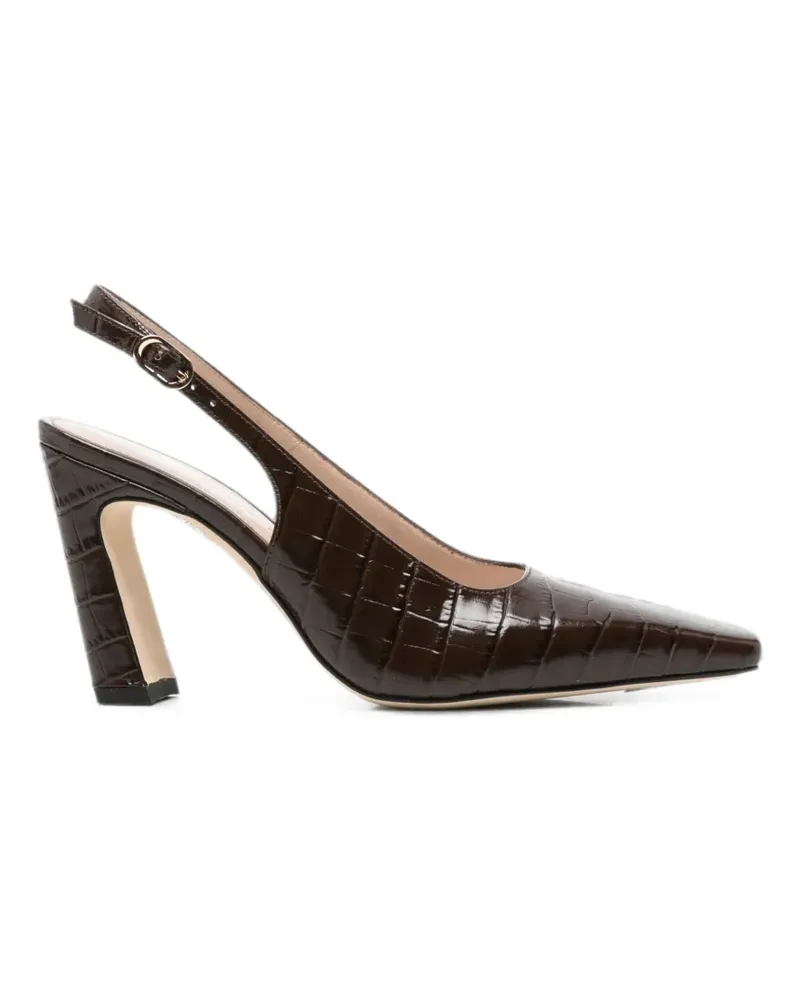 Stuart Weitzman croc-effect slingback pumps - Braun Braun