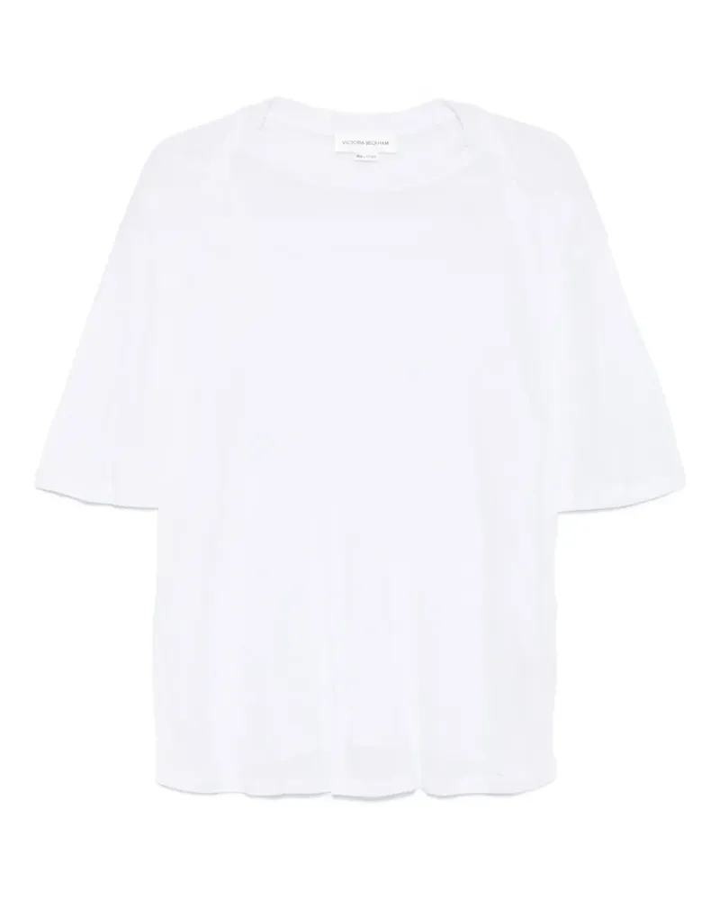 Victoria Beckham T-Shirt mit drapierten Ärmeln - Weiß Weiß