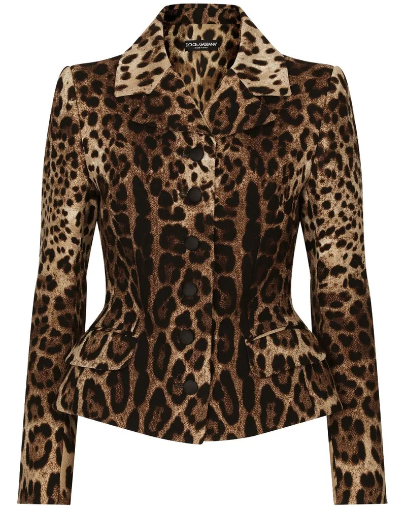 Dolce & Gabbana Blazer mit Leoparden-Print - Braun Braun
