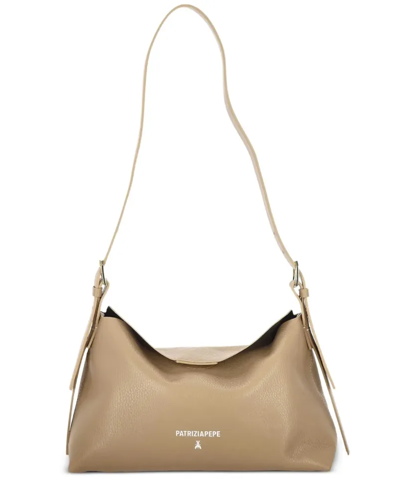 Patrizia Pepe Mittelgroße Never Complete Schultertasche mit Klappe - Nude Nude