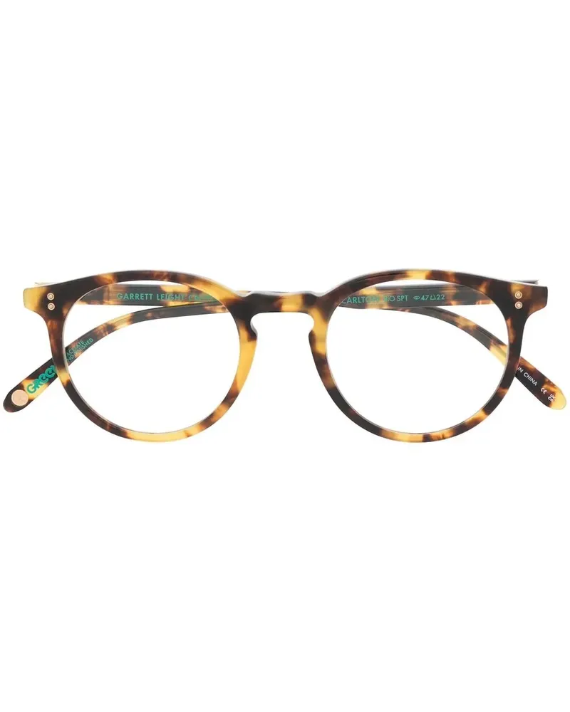 Garrett Leight Carlton Brille mit rundem Gestell - Braun Braun