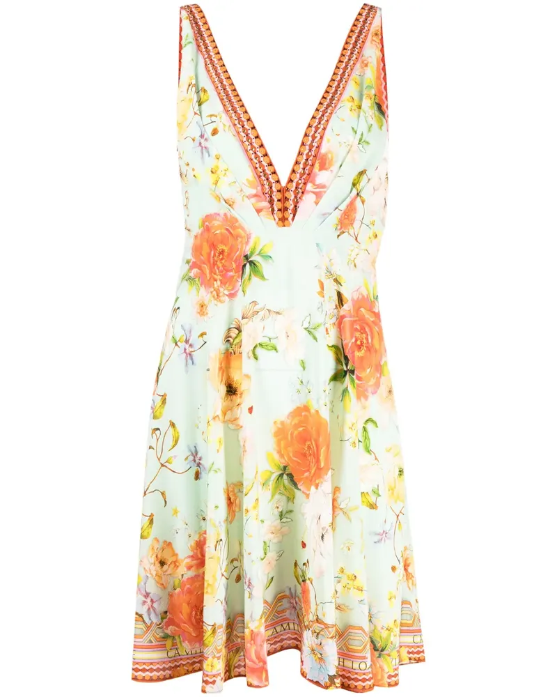 Camilla Kleid mit Blumen-Print - Grün Grün