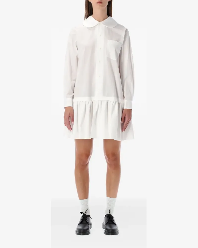 Comme des Garçons ruffled Peter Pan-collar mini dress - Weiß Weiß