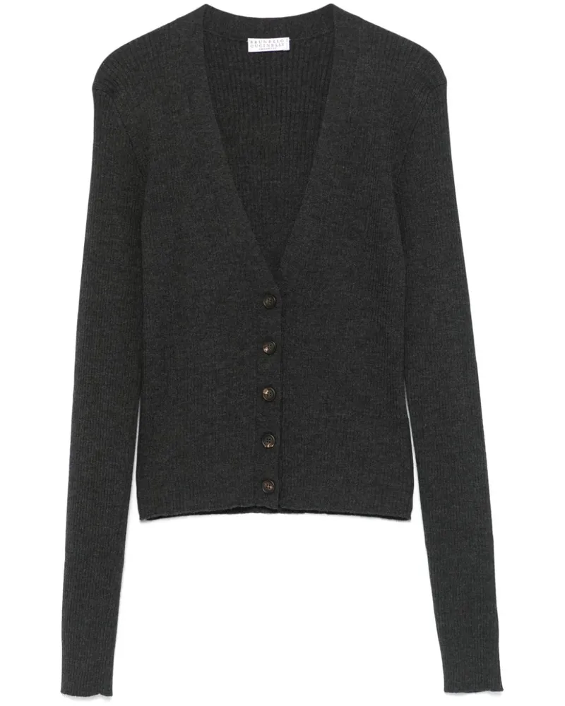 Brunello Cucinelli Gerippter Cardigan - Grau Grau