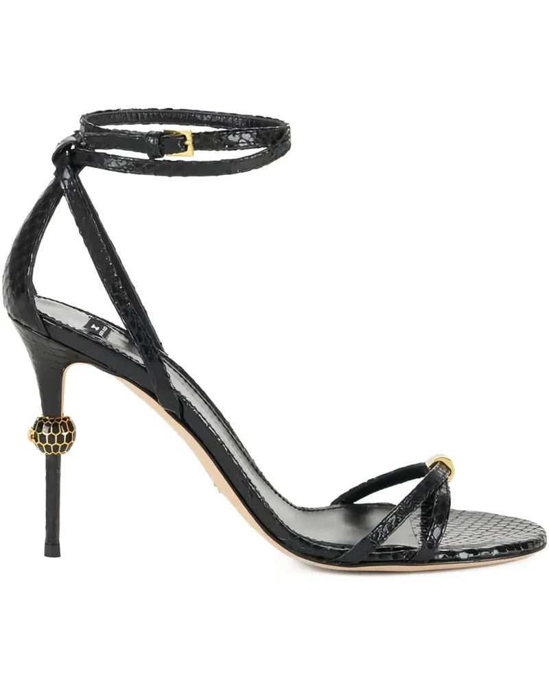 Elisabetta Franchi Sandalen mit Python-Print 80mm - Schwarz Schwarz