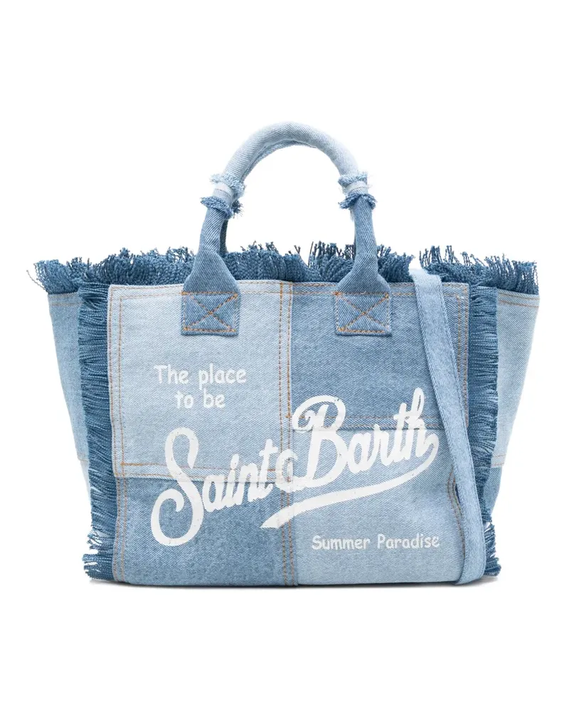 MC2 Saint Barth Colette Patchwork-Tote Bag mit Fransen - Blau Blau